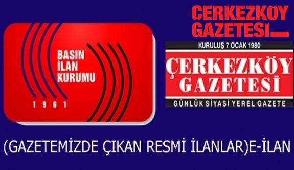 T.C. ÇERKEZKÖY İCRA DAİRESİ 2016/376 TLMT.