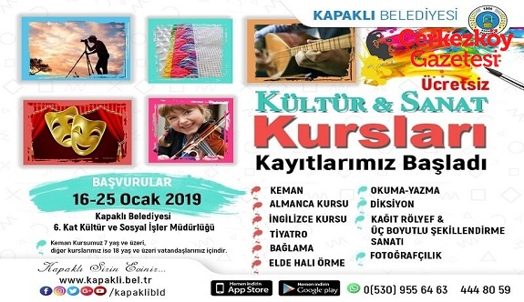 Kültür & Sanat Kurs kayıtları başladı ​