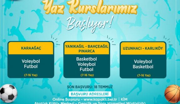 Kapaklı Belediyesi Yaz kursları başladı