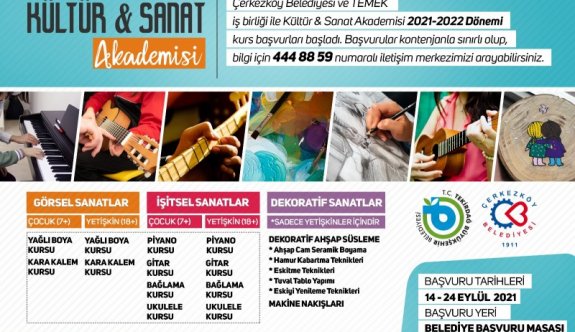 KÜLTÜR VE SANAT AKADEMİSİ KURS KAYITLARI BAŞLADI