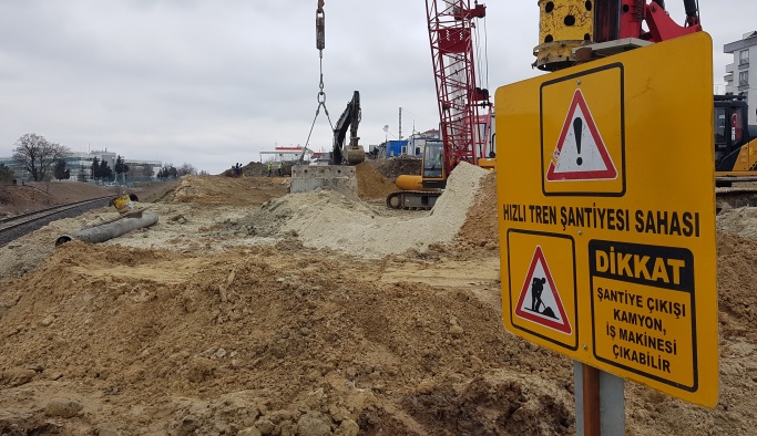 Çerkezköy'de hızlı tren şantiyesi kuruldu