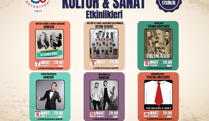 Çerkezköy’de Mart ayı kültür ve sanat etkinlikleri
