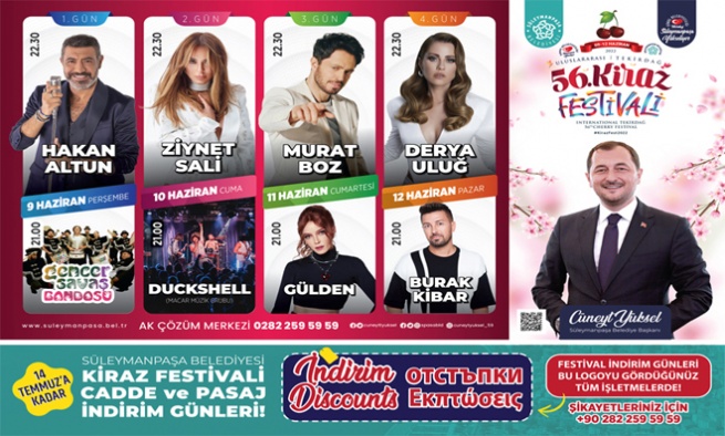 56. Tekirdağ Uluslararası Kiraz Festivali'ne davet