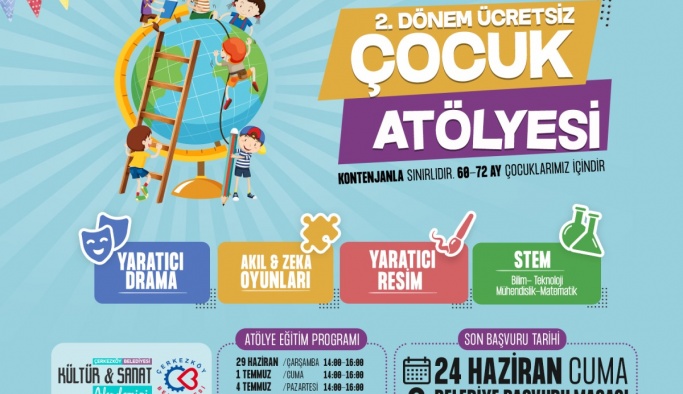 ÇOCUK ATÖLYESİ’NİN 2. DÖNEM KAYITLARI BAŞLADI