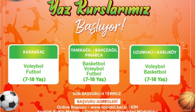 Kapaklı’da Yaz Kursları Başlıyor