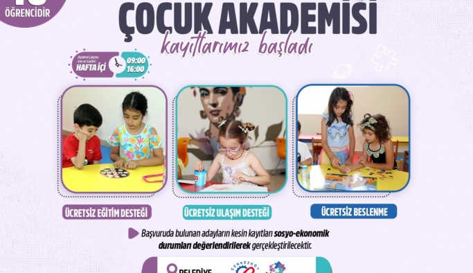Çerkezköy Belediyesi Çocuk Akademisi başvuraları başlıyor