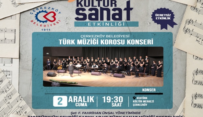Türk Müziği Korosu Atatürk’ün sevdiği parçaları seslendirecek