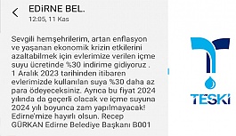 Bu defa Edirne TESKİ’ye örnek olsun